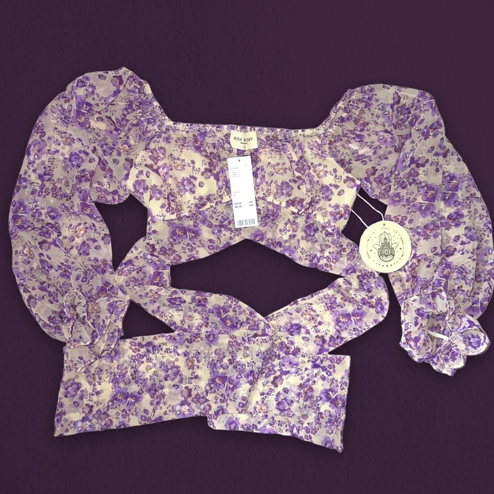 Urban Outfitters Cropped tie-in-back Top